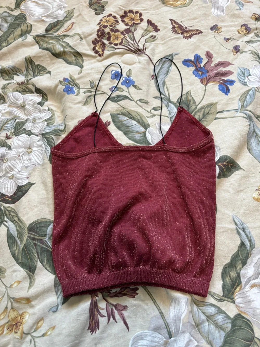 Free People Sparkle rust Burgundy Camisole